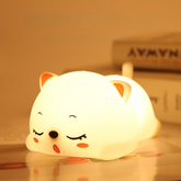 Squishy Silikon Schnurrende Katze LED-Nachtlicht - Perfektes Geschenk für Kinder und Mädchen
